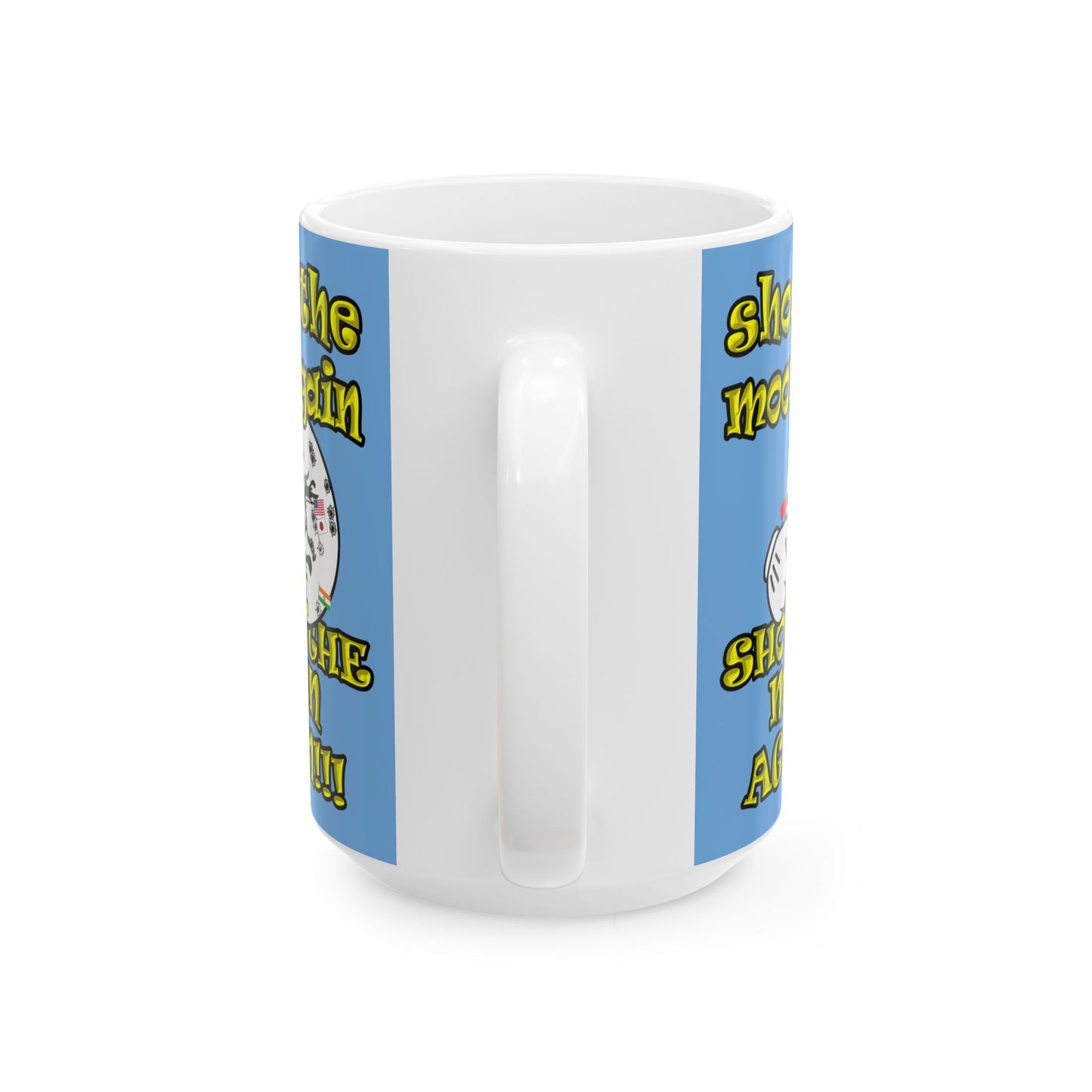shoot the moon again - White Mug (light blue)