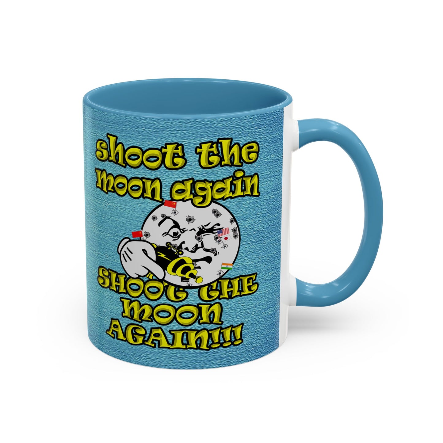 shoot the moon again - Accent Mug (faded blue)