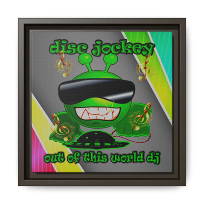 disc jockey - framed canvas art (rainbow split)