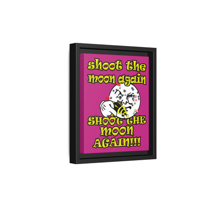 shoot the moon again - framed canvas art (pink)