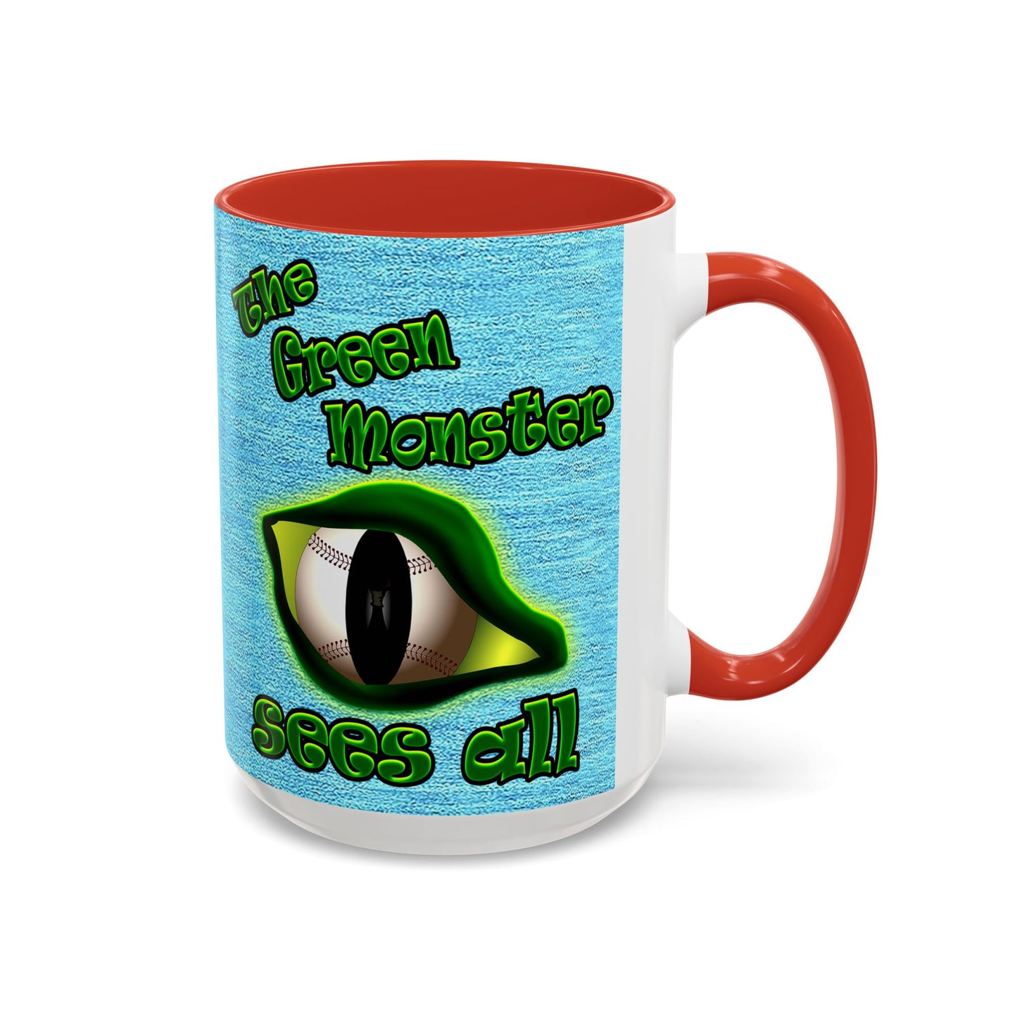 green monster - Accent Mug (faded blue)