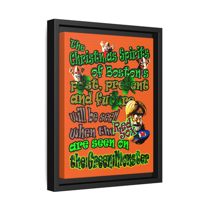 christmas spirits of boston - framed canvas art (orange)