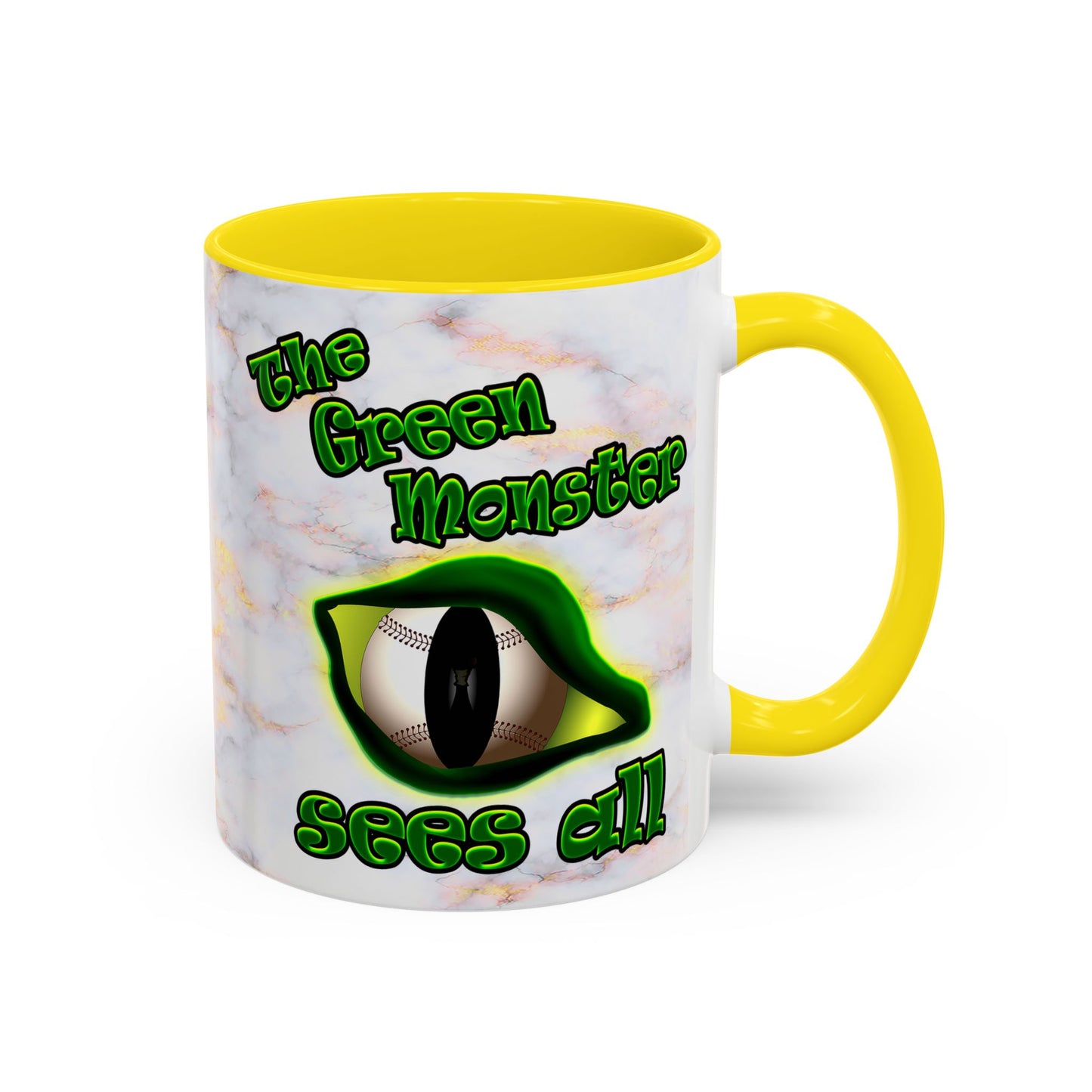 green monster - Accent Mug (white marble)