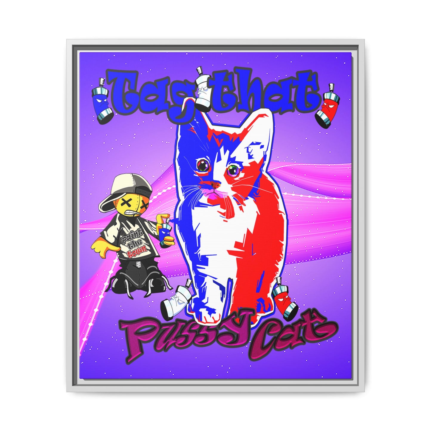 tag that - framed canvas art (purple-pink wave)