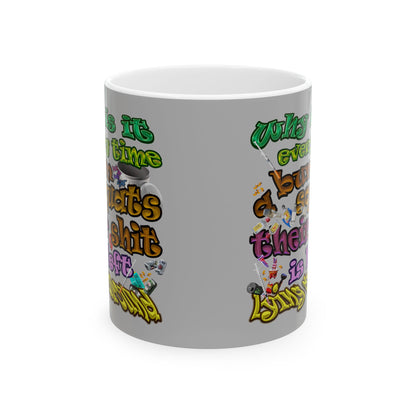 the bum's shit - White Mug (light grey)