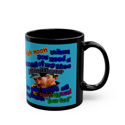 high noon - Black Mug (turquoise)