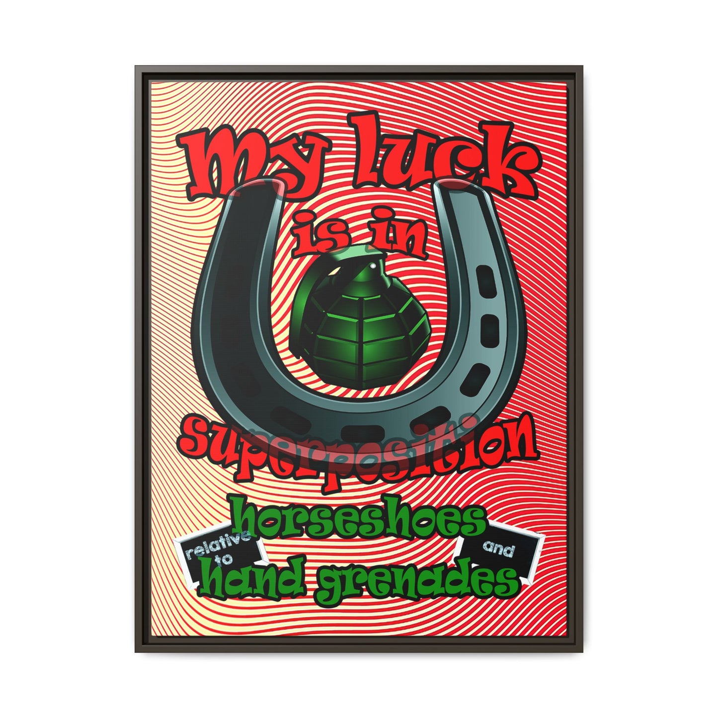my luck - framed canvas art (yellow-orange wave)