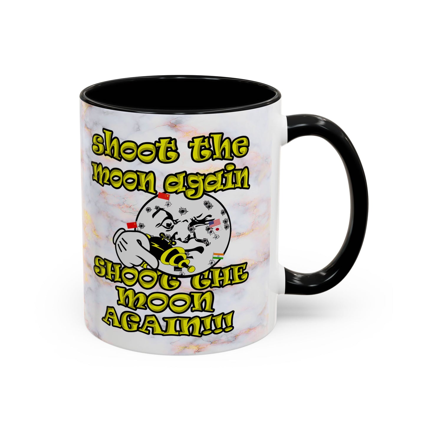 shoot the moon again - Accent Mug (white marble)