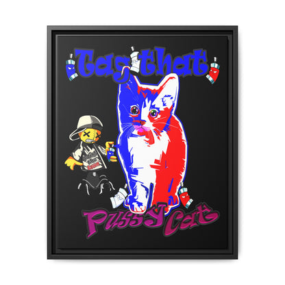 tag that - framed canvas art (black)