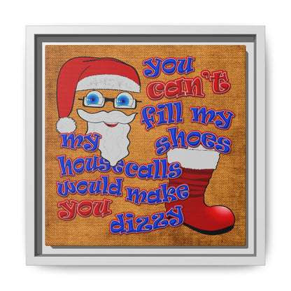 santa's shoes - framed canvas art (brown papyrus)