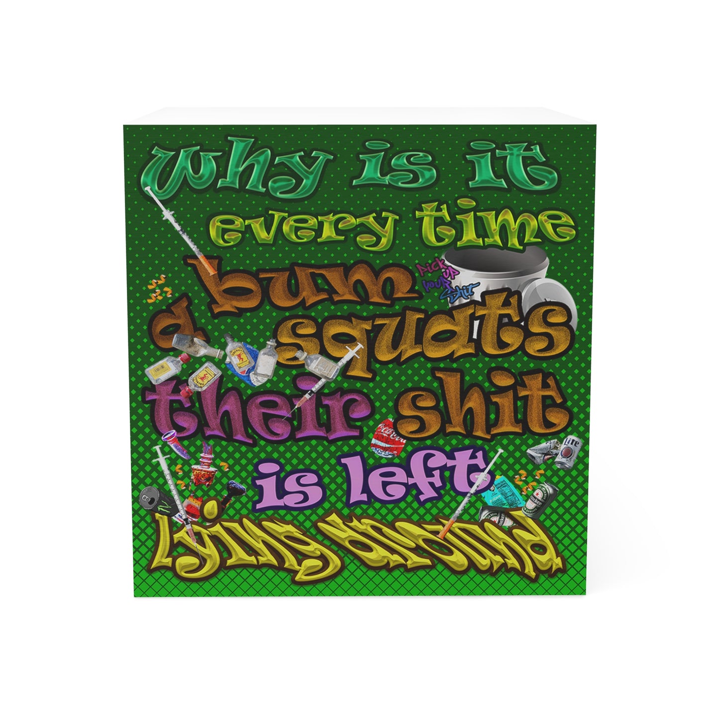 the bum's shit - note cube (logo green)