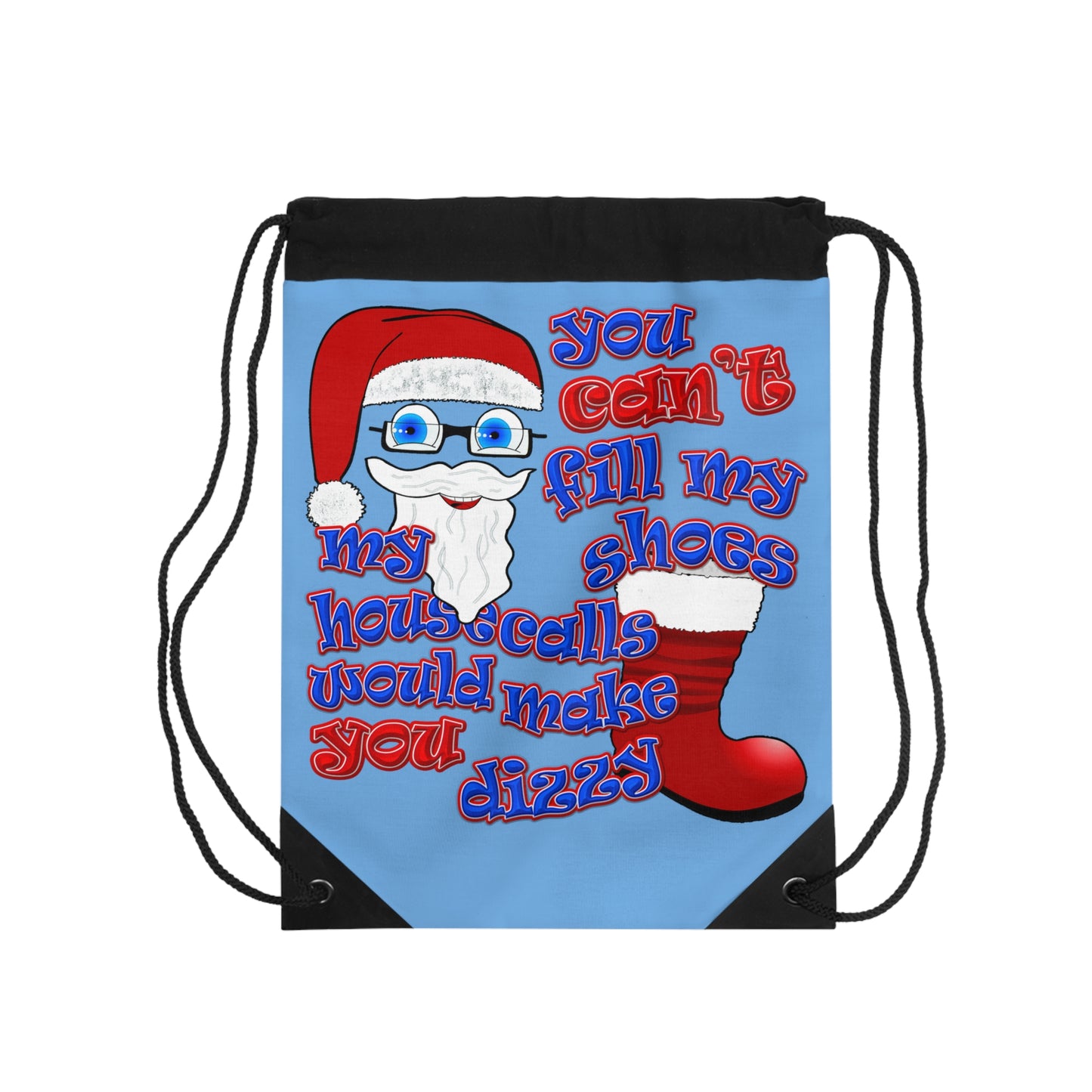 santa's shoes - Drawstring Bag (light blue)