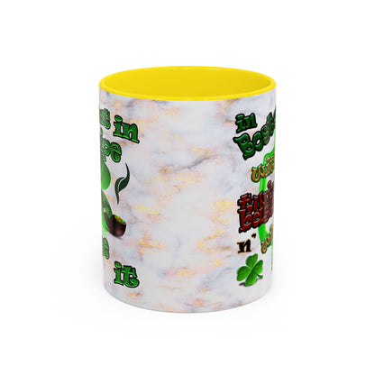 celtics logo - Accent Mug (white marble)