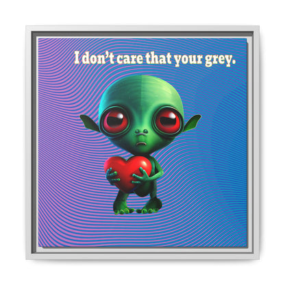 I don't care that your grey - framed canvas art (light blue-purple wave)