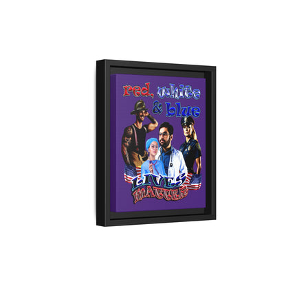 rw&b lives matter - framed canvas art (purple)