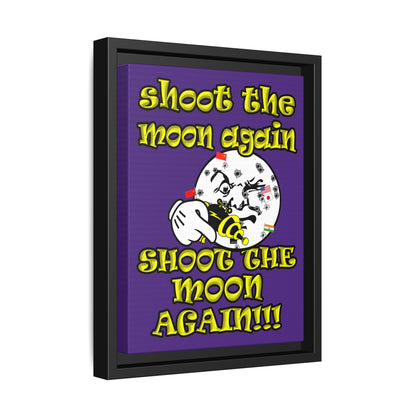 shoot the moon again - framed canvas art (purple)