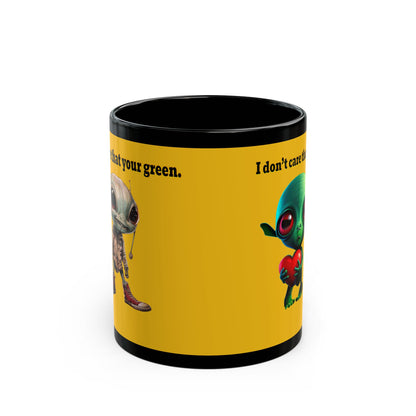 I don't care that your grey - Black Mug (yellow)