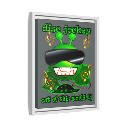 disc jockey - framed canvas art (dark grey)