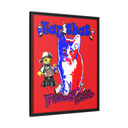 tag that - framed canvas art (red)