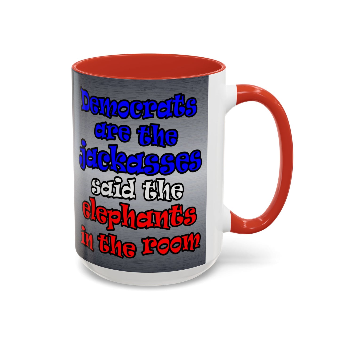donkeys and elephants - Accent Mug (brushed nickel)