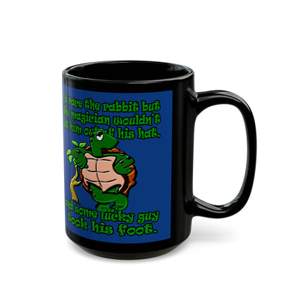 turtle race - Black Mug (dark blue)