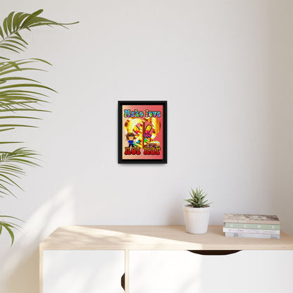 love peace - framed canvas art (yellow-orange wave)