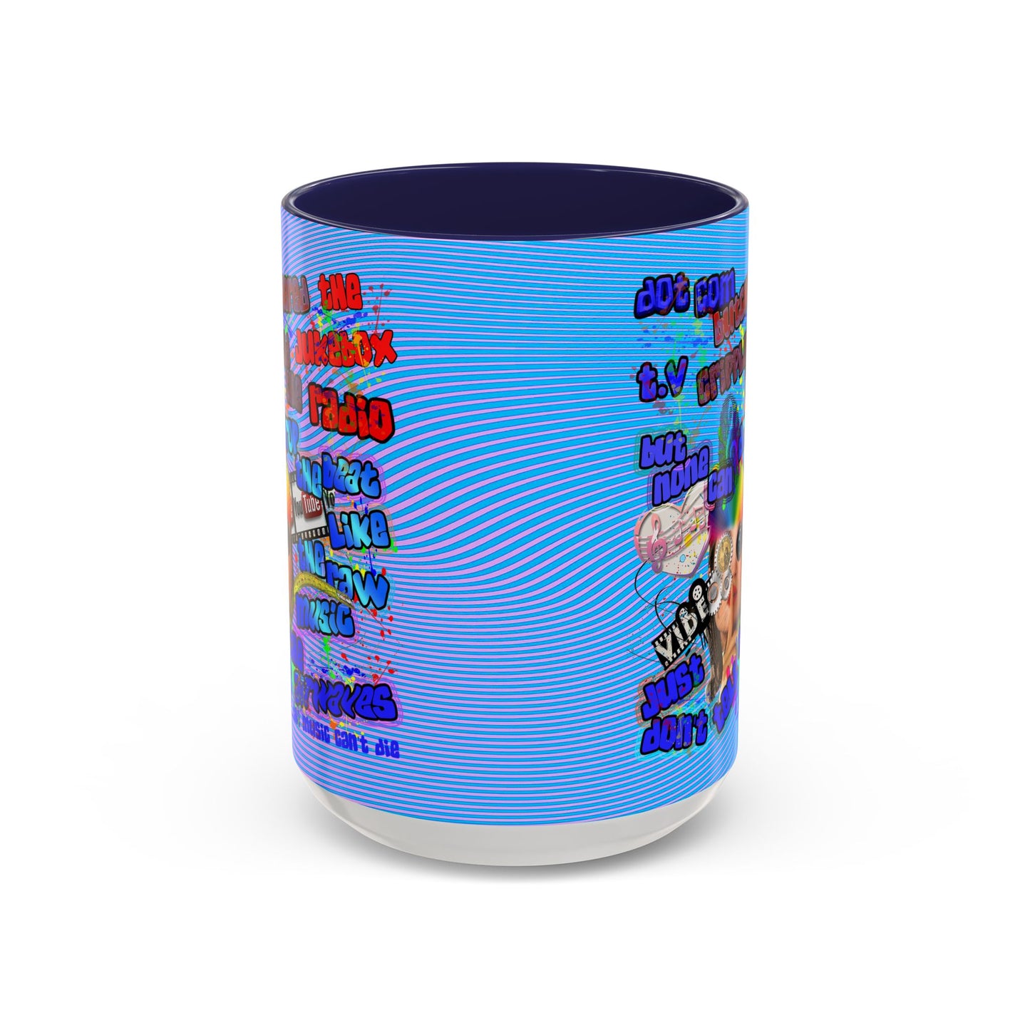 drop the beat - Accent Mug (light blue-purple wave)