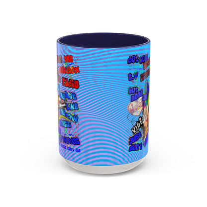 drop the beat - Accent Mug (light blue-purple wave)