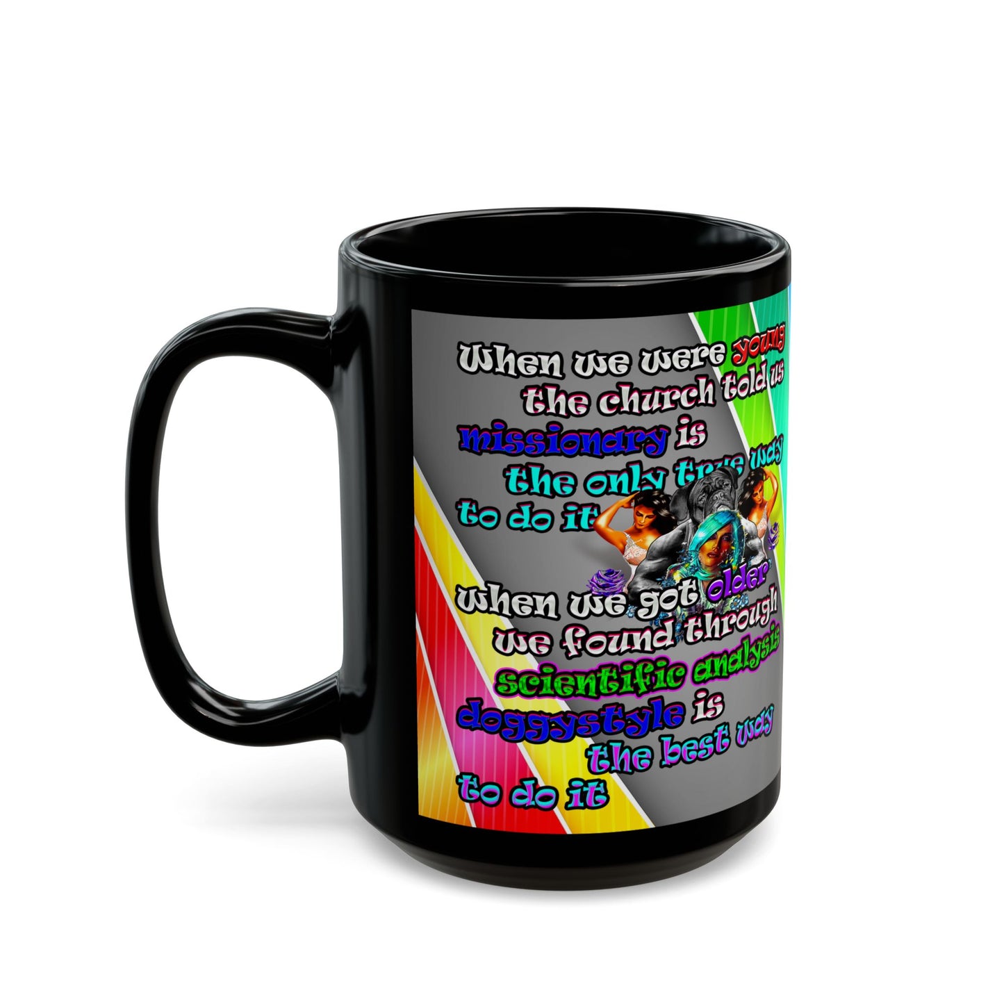 doggystyle - Black Mug (rainbow split)