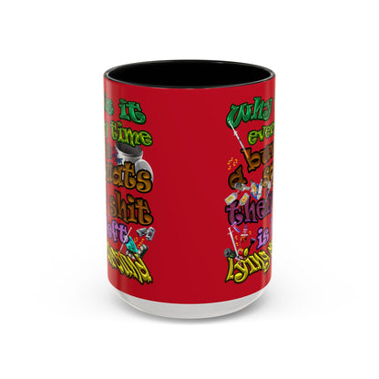 the bum's shit - Accent Mug (dark red)