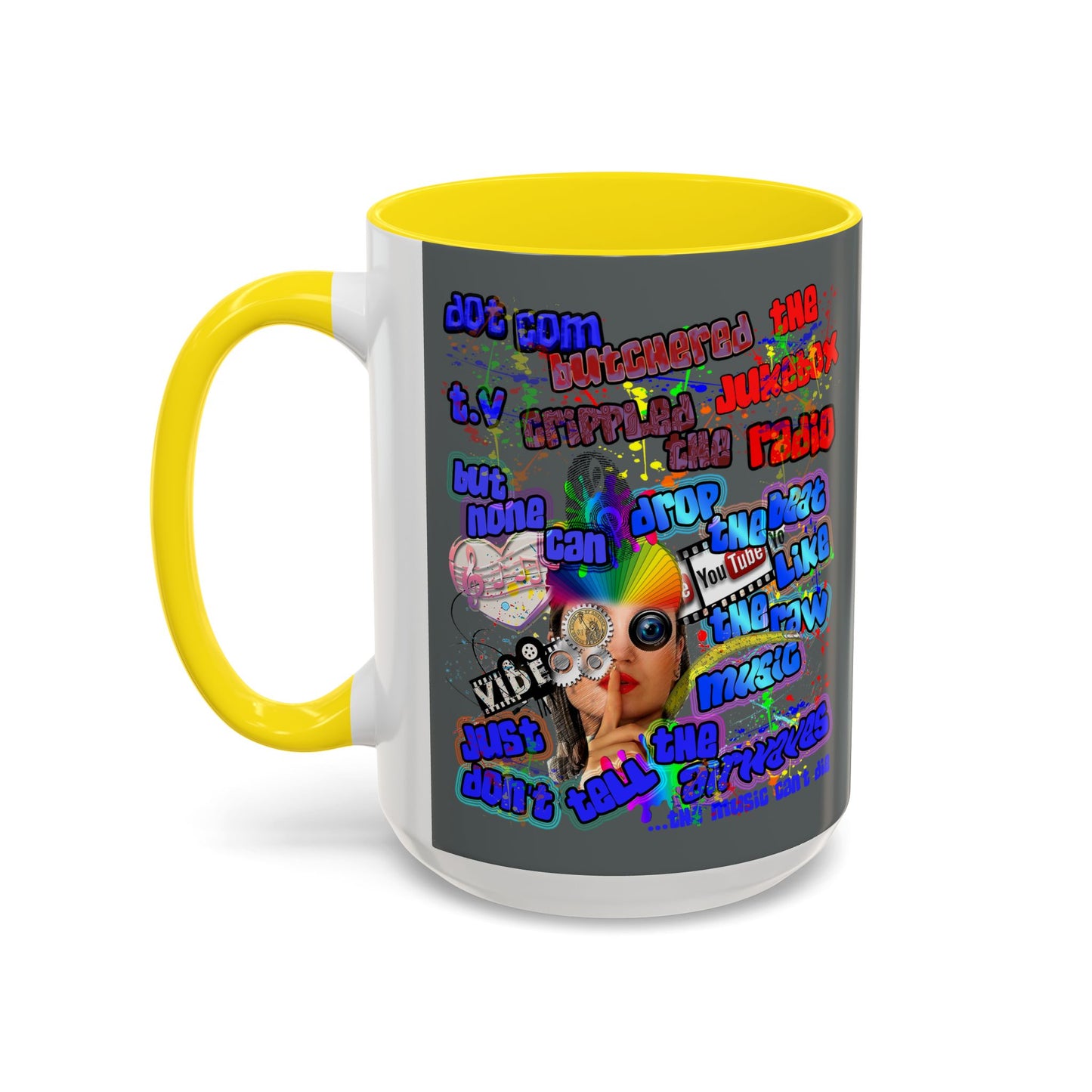drop the beat - Accent Mug (dark grey)