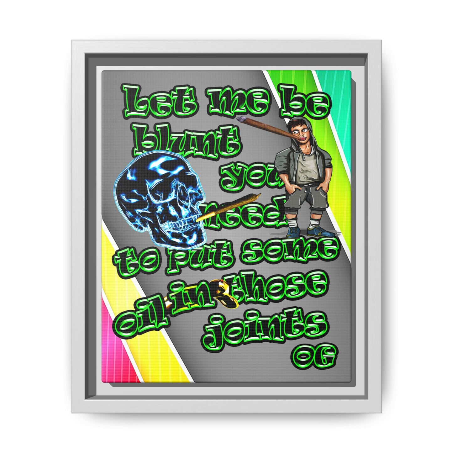 og - framed canvas art (rainbow split)