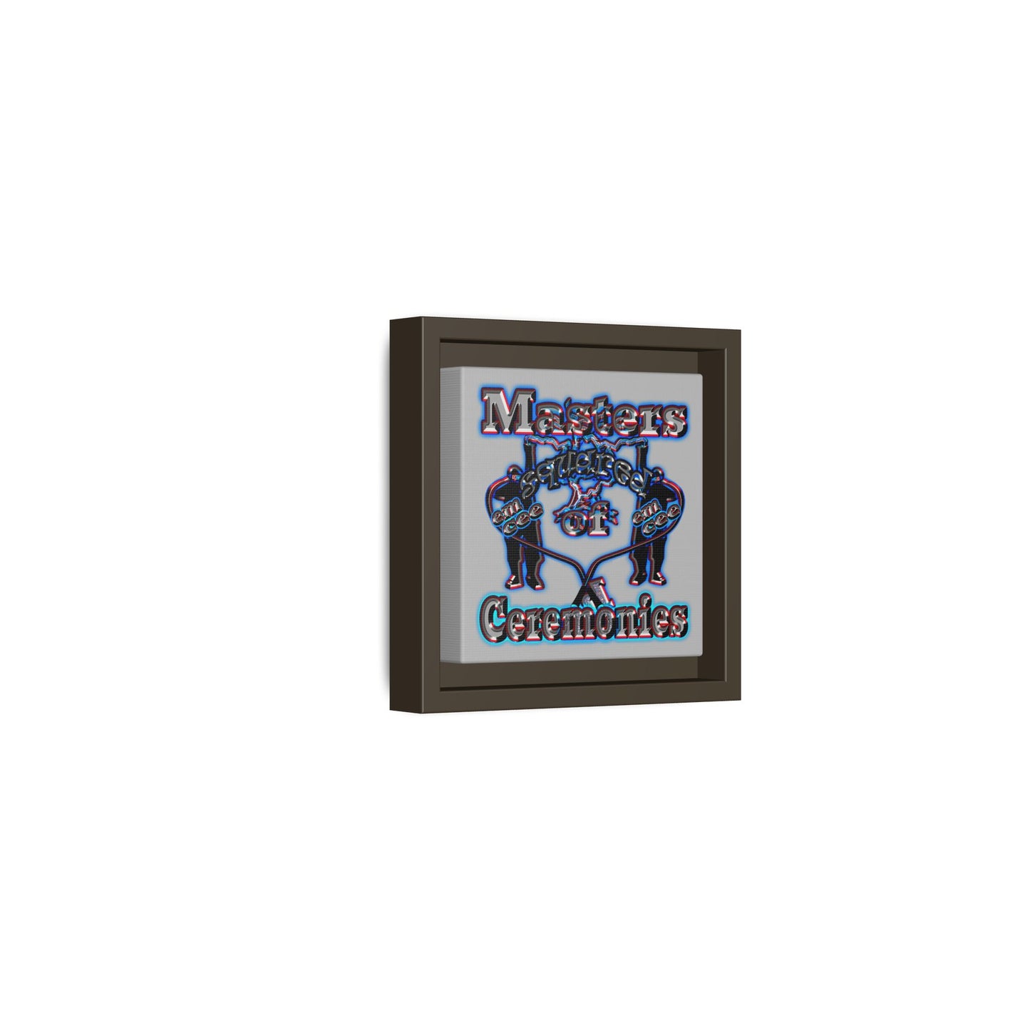 em cee squared - framed canvas art (light grey)