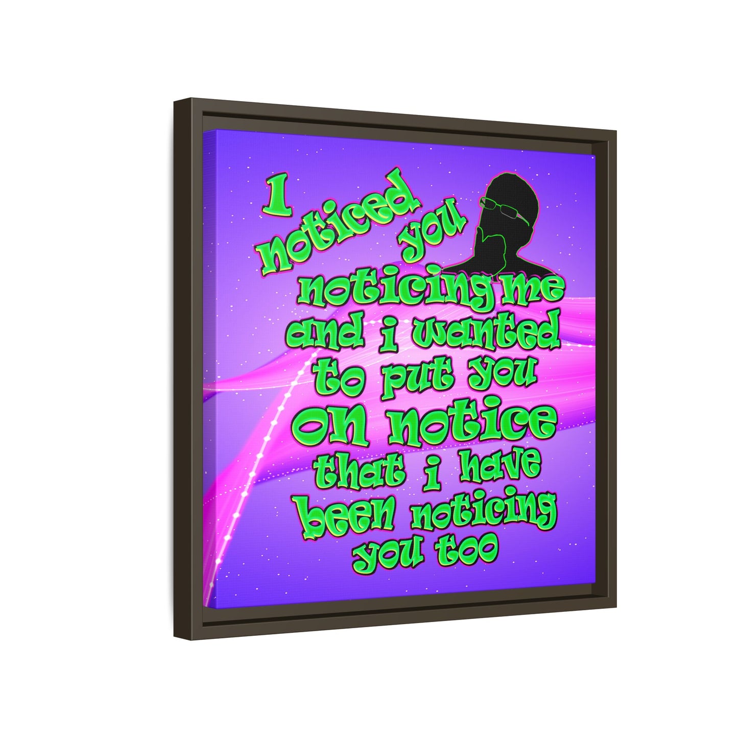 noticed you noticing - framed canvas art (purple-pink wave)