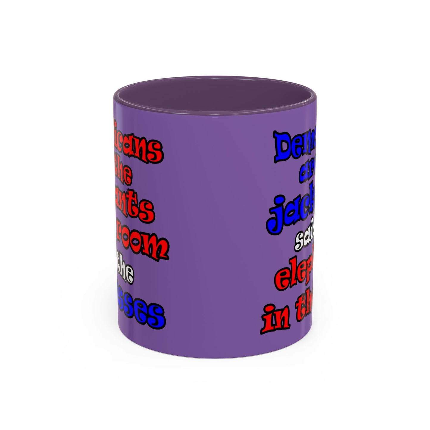 donkeys and elephants - Accent Mug (light purple)