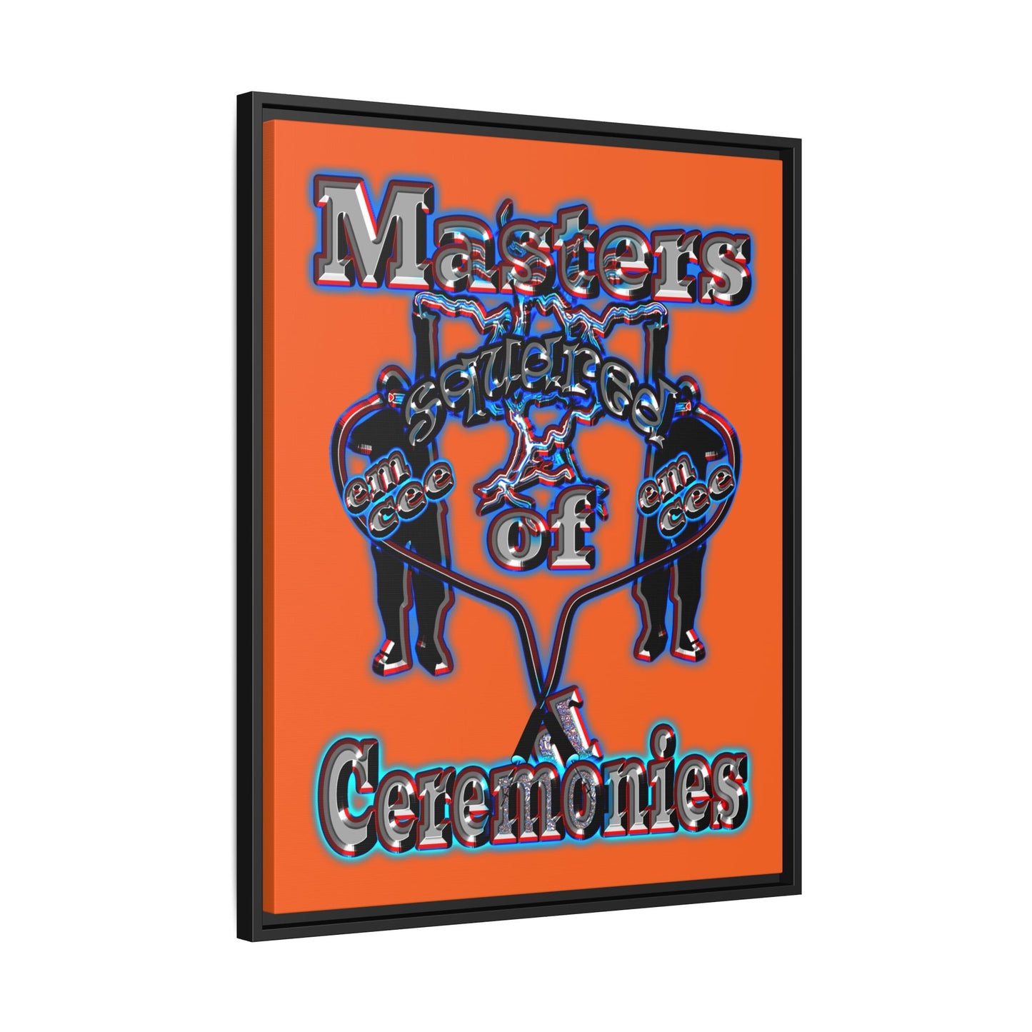 em cee squared - framed canvas art (orange)