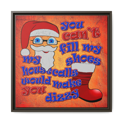 santa's shoes - framed canvas art (burnt orange)