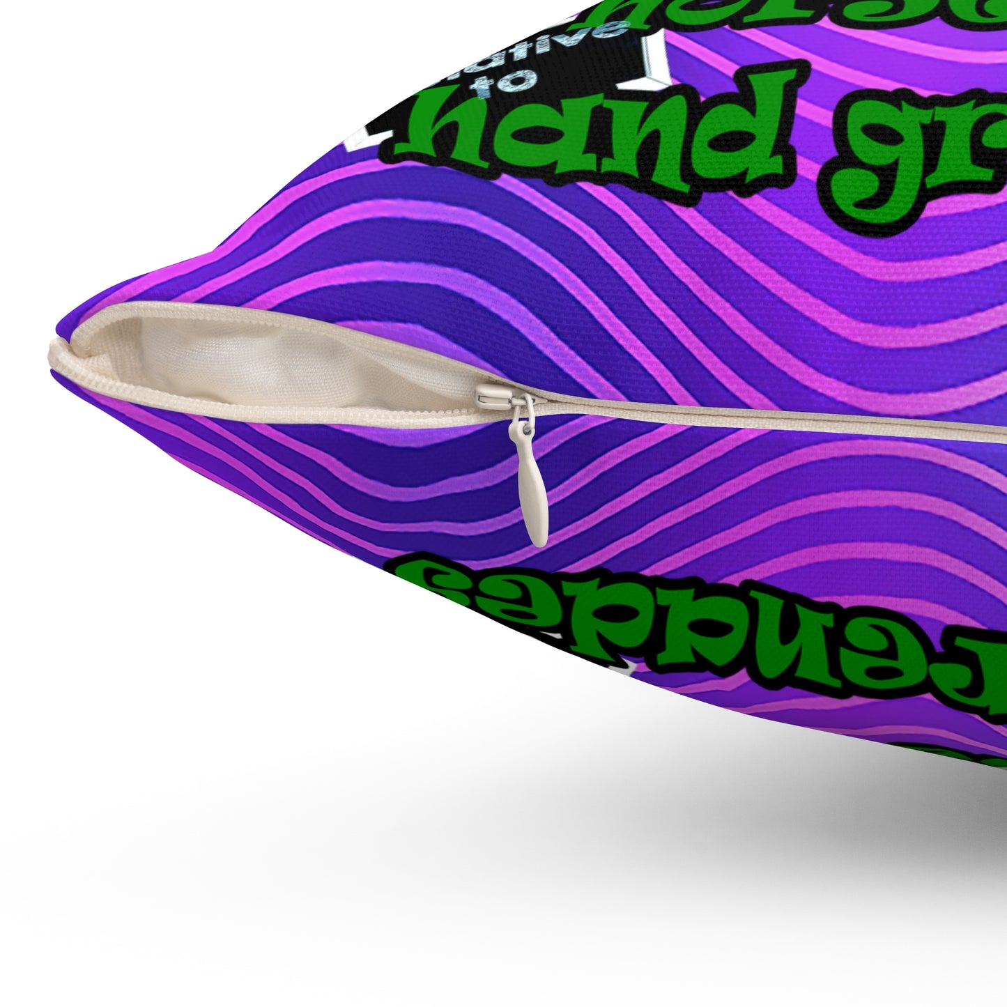 my luck - Spun Polyester Square Pillow - (purple wave)