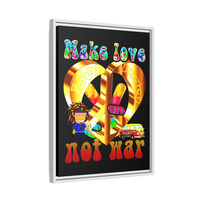 love peace - framed canvas art (black)