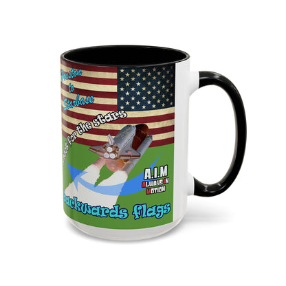 shoot for the stars - Accent Mug (green)