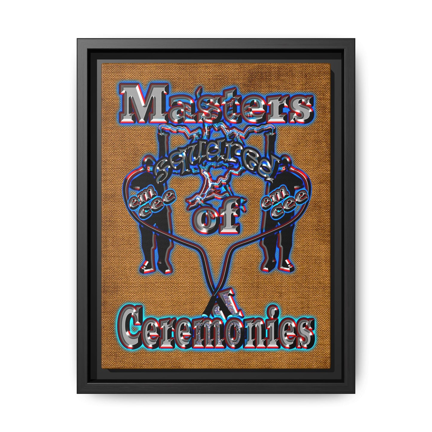 em cee squared - framed canvas art (brown papyrus)