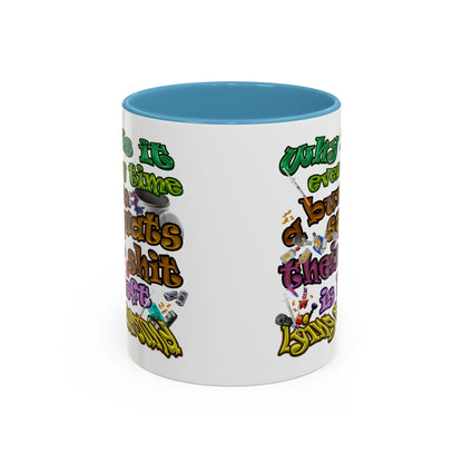 the bum's shit - Accent Mug (white)