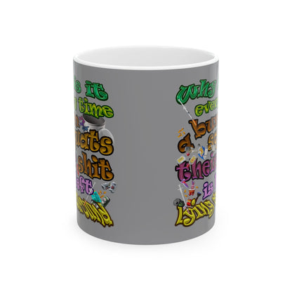 the bum's shit - White Mug (grey)