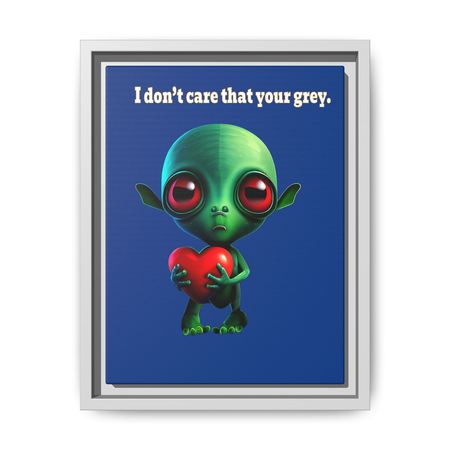 I don't care that your grey - framed canvas art (dark blue)