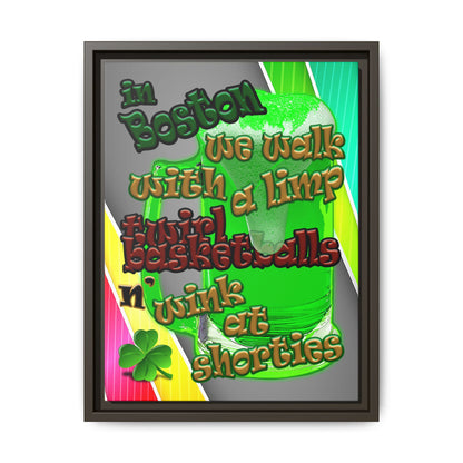 celtics logo - framed canvas art (rainbow split)