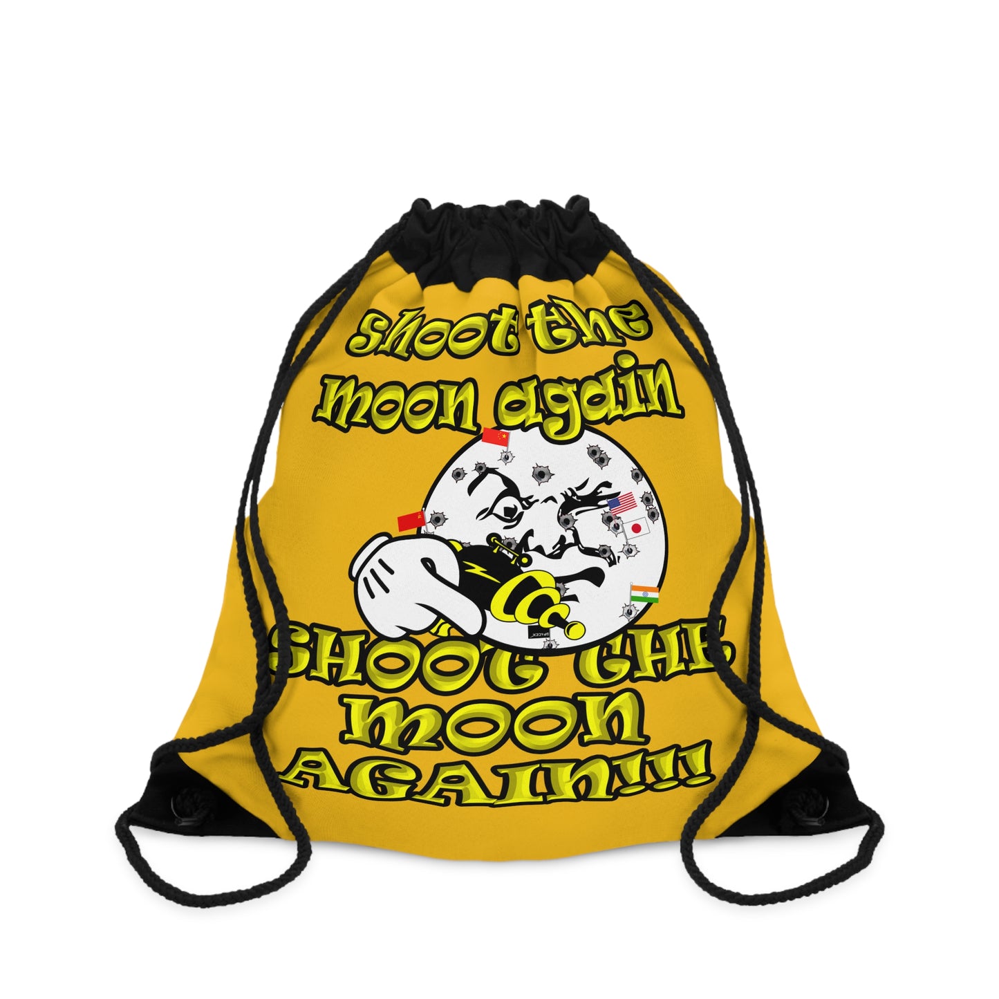 shoot the moon again - Drawstring Bag (yellow)