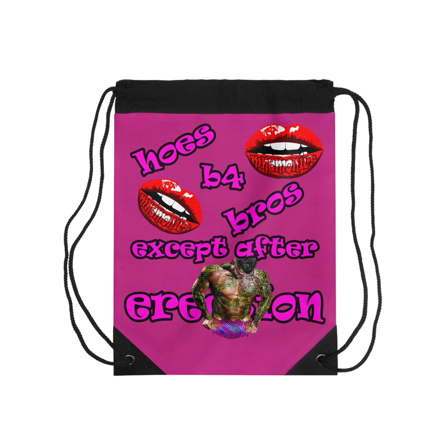 hoes b4 bros - Drawstring Bag (pink)