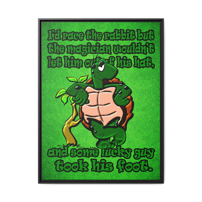 turtle race - framed canvas art (green turf)