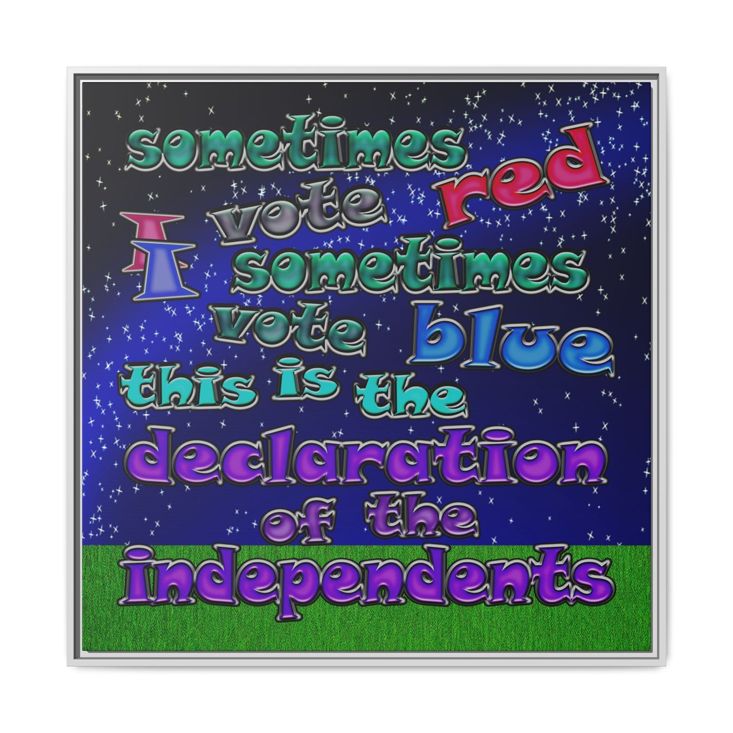 declaration of the independents - framed canvas art ('snoops' background)