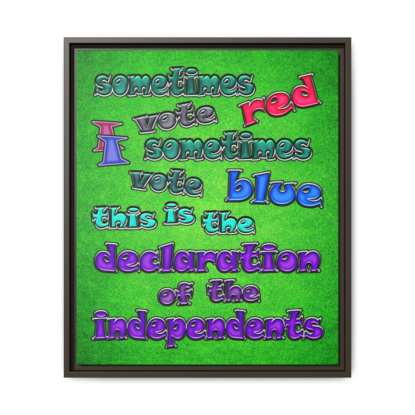 declaration of the independents - framed canvas art (green turf)